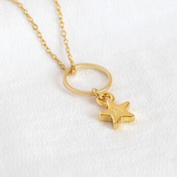 Floating Circle Necklace With Personalised Star Charm, 6 of 10