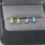 Sterling Silver Blue Opal Droplet Stud Earrings, thumbnail 1 of 12