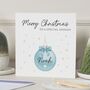 Personalised Godson Christmas Bauble Card For Boy, thumbnail 1 of 7