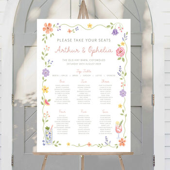 Whimsical Wildflower Wedding Table Plan, 2 of 5