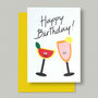 Martini Champagne Cocktail Drinks Happy Birthday Card, thumbnail 1 of 2