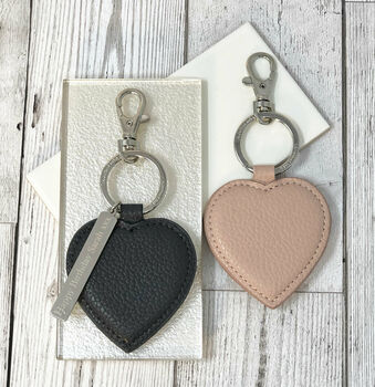 Faux Leather Personalised Heart Keyring, 4 of 10