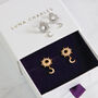 Athena Sun And Moon Drop Earrings, thumbnail 1 of 8