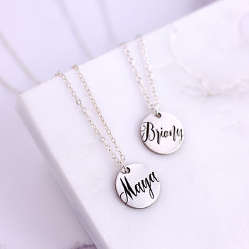 Sterling Silver Engraved Name Necklace, 2 of 12