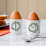 Personalised Foliage Wreath Ceramic Egg Cup, thumbnail 1 of 1