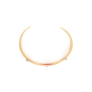 C Shape Bangle Gold Pated And Red, 3 of 4