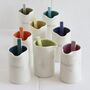 Handmade Colourful Porcelain Dressing Jug And Spoon, thumbnail 3 of 12