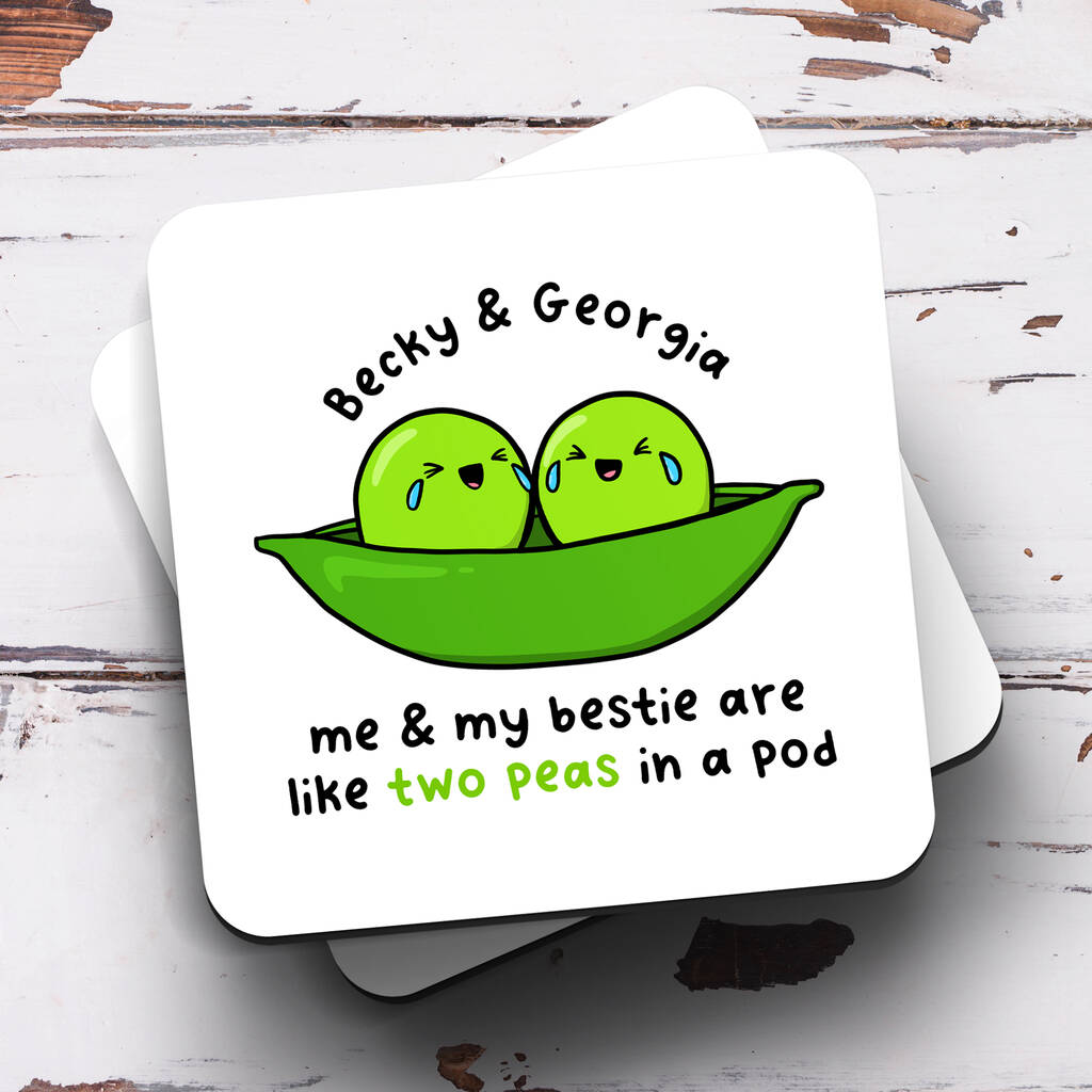 Personalised Coaster 'Bestie Two Peas In A Pod' By Arrow Gift Co ...