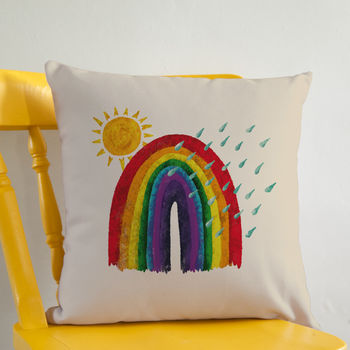 Personalised Rainbow Cushion By So Close | notonthehighstreet.com