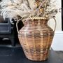 Vintage Wicker Urn Basket Vase, thumbnail 3 of 6
