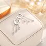 Sterling Silver Dangle Cz Crystal Huggie Hoop Earrings, thumbnail 4 of 11