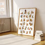Gold Vintage Illustrated Alphabet Print, thumbnail 1 of 8
