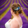 Royal Blue And White Floral Hair Comb, thumbnail 1 of 7