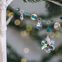 Snowflake Charm Mini Garland – Blue And Green Crystal Decoration, thumbnail 5 of 6