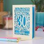 Personalised 30th Birthday Card Papercut Flower Design, thumbnail 4 of 5