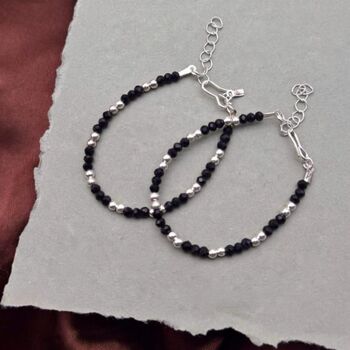 Baby Nazaria Black Beaded Silver Bracelet/Anklet, 3 of 3