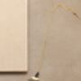 Long Gold Abstract Shapes Necklace, thumbnail 3 of 6