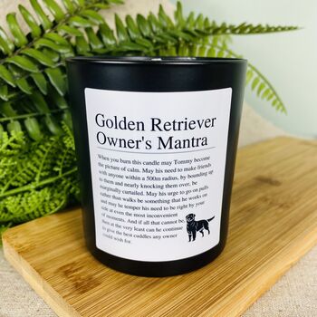 Fun Personalised Golden Retriever Dog Owner's Candle, 4 of 11