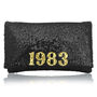 Birthday Year Personalised Gift Sequin Clutch Handbag, thumbnail 4 of 6