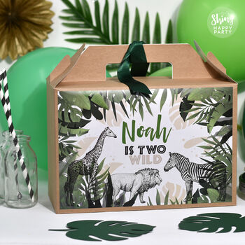 Personalised Mono Jungle Safari Birthday Party Gift Box, 7 of 7