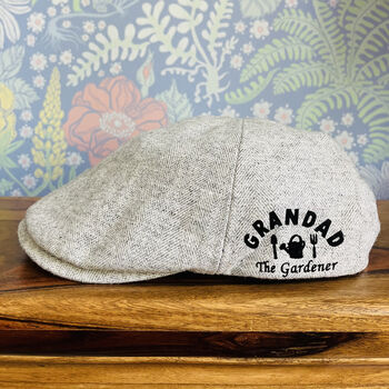 Personalised Dad/Grandad Gardening Hobby Flat Cap, 4 of 5