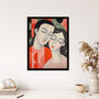 Squeeze Me Tight Couple In Love Orange Wall Art Print, thumbnail 4 of 6