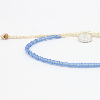 Ka'anapali Frosted Glass Beaded Anklet, 7 of 12