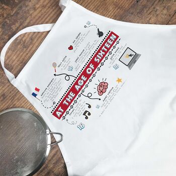 Personalised 16th Birthday White Apron, 7 of 8