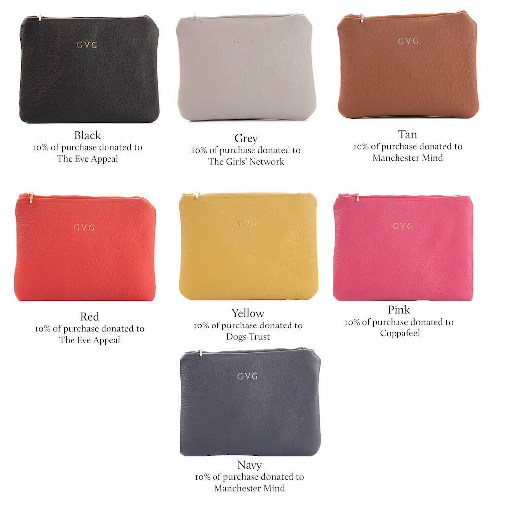 Personalised Leather Clutch Bag By Gvg Accessories | notonthehighstreet.com