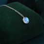 Moonstone Coin Pendant Necklace In Sterling Silver, thumbnail 3 of 9
