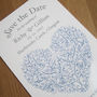 Heart Vintage Style Save The Date Card, thumbnail 6 of 9