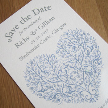 Heart Vintage Style Save The Date Card, 6 of 9