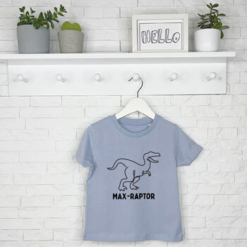 Personalised Dinosaur T Shirt Raptor, 7 of 8