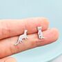 Mismatched Sterling Silver Cute Weasel Stud Earrings, Asymmetric Ferret Earrings, thumbnail 5 of 11