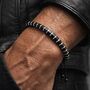 Men's Adjustable Black Onyx And Silver Hematite Bracelet – Stylish, Modern Gemstone Jewellery For Him, thumbnail 1 of 7