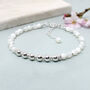 Personalised Sterling Silver 60th Birthday Bracelet, Mother Of Pearl Gemstone, thumbnail 1 of 5