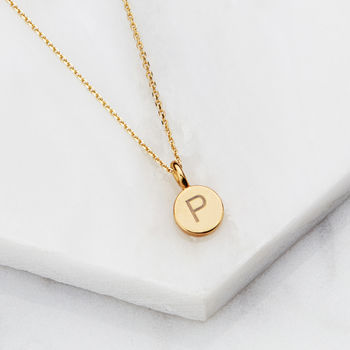 Extra Small Gold Or Silver Personalised Disc Necklace, 3 of 10