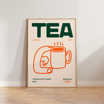 Tea Hand Drawn Illustration Kitchen Wall Art, 6 of 9