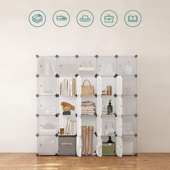 15 Cubes Storage Organiser Shelves Unit Plastic Closet, 7 of 11
