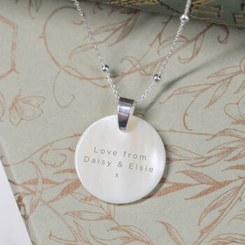 Sterling Silver And Shell Personalised Mummy Necklace, 3 of 8