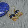 Blue Sapphire Tourmaline Silver Earrings, thumbnail 1 of 7