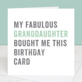 Personalised From Your Granddaughter Birthday Card, 4 of 4