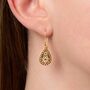 18ct Gold Plated Daisy Teardrop Earrings, thumbnail 1 of 7