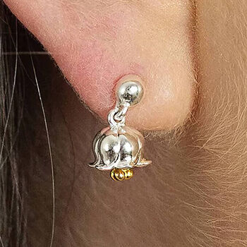 Sterling Silver May Birth Flower Lily Of The Valley Earrings, 2 of 5