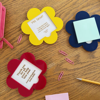 Flower Teacher Gift Post It Note Holder, 3 of 8