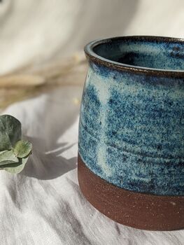 Moody Handmade Blue Jug By Rebecca Ridley Ceramics