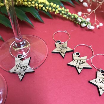 Personalised Christmas Star Wine Glass Charms, 9 of 12