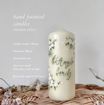 Personalised Pastel Rose Hand Painted Unity Candle, 4 of 7