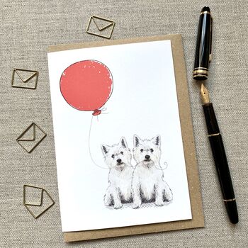 Personalised Westie West Highland Terrier Birthday Card, 2 of 4