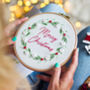 Christmas Wreath Embroidery Hoop Kit, thumbnail 1 of 6